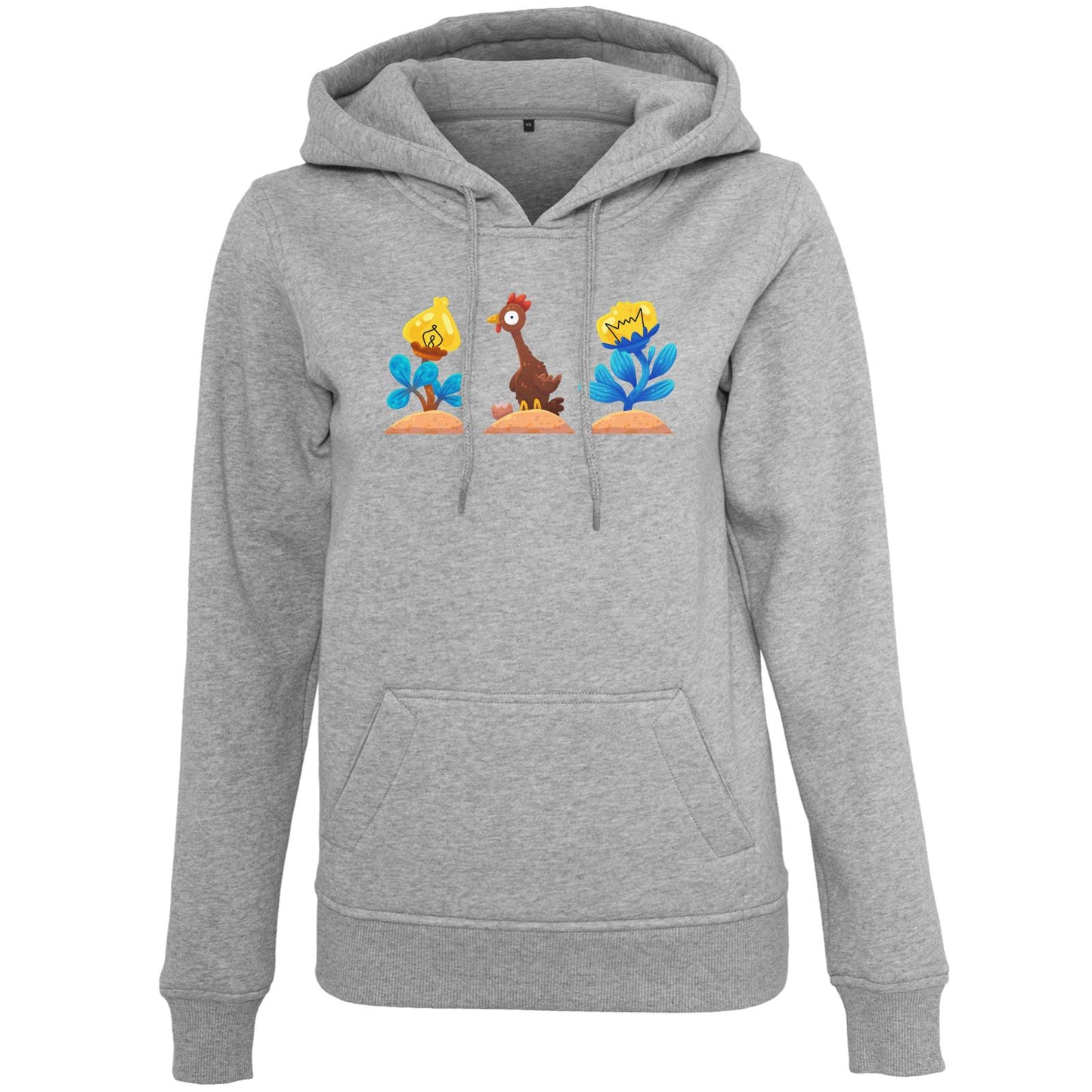 Sweat à capuche épais pour femme - Motif poulet floral