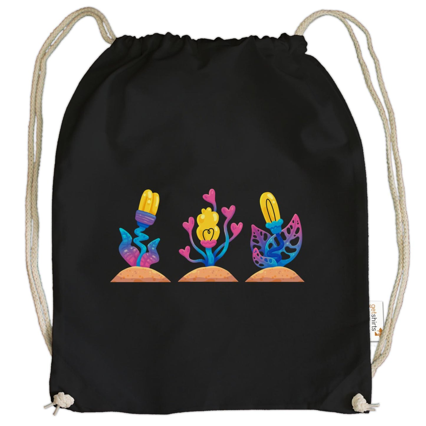Sac de sport en coton - Fleurs roses