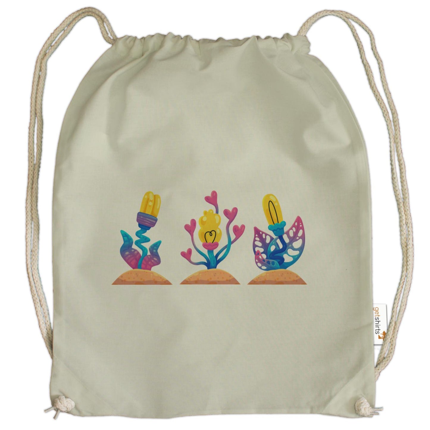 Sac de sport en coton - Fleurs roses