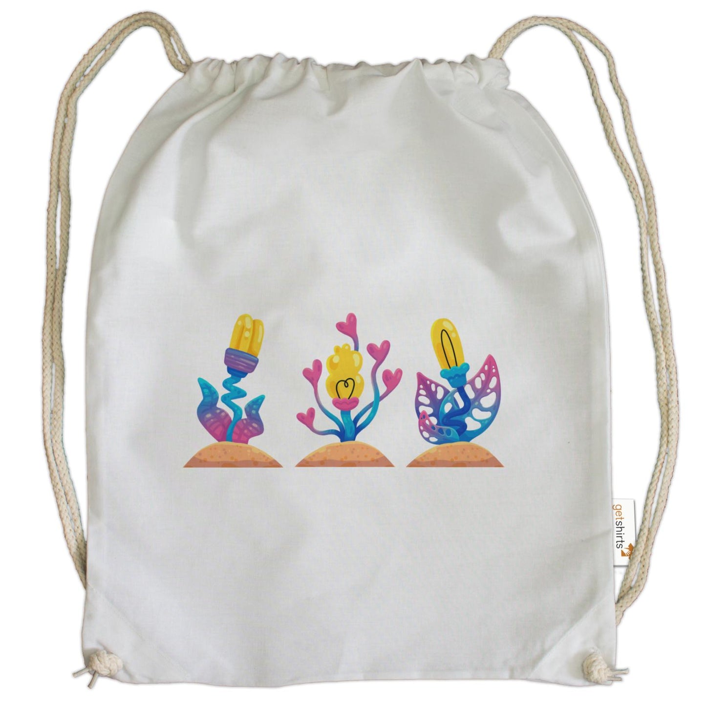 Sac de sport en coton - Fleurs roses