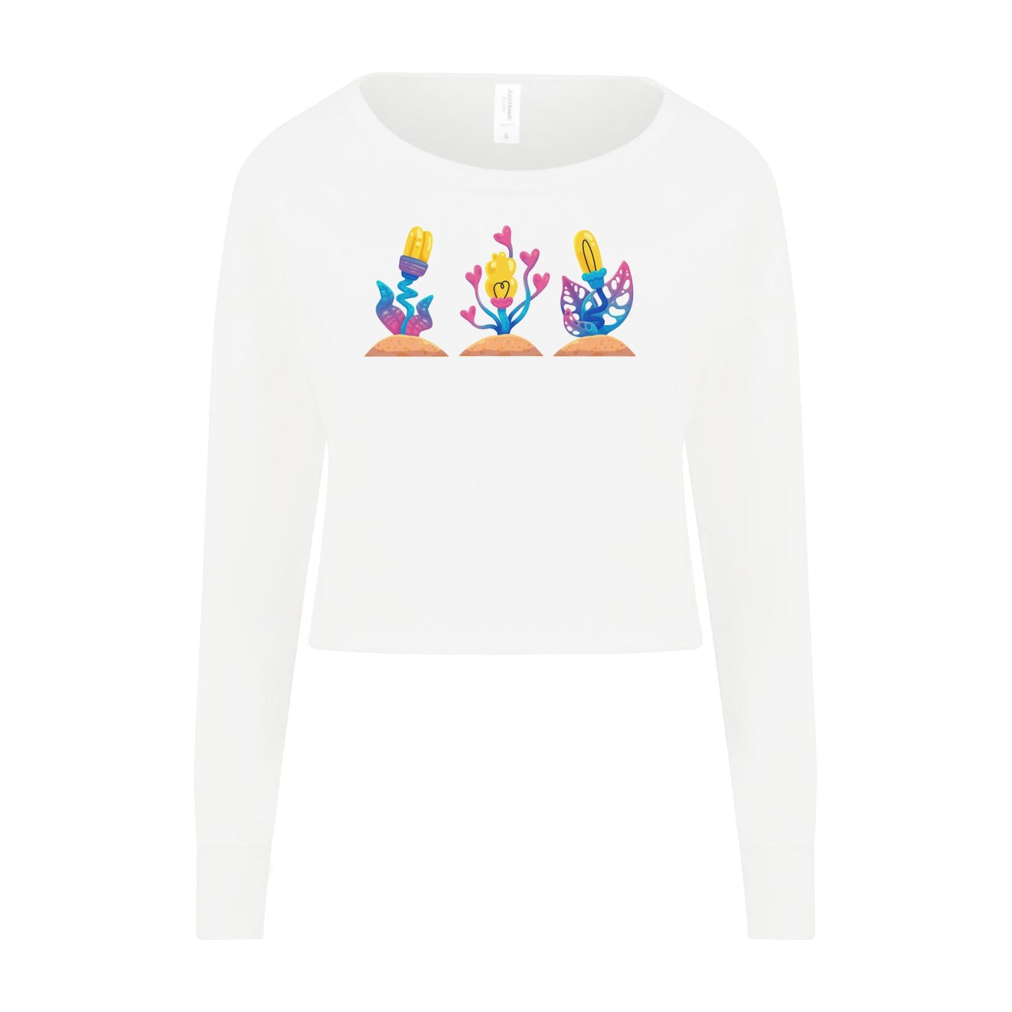 Sweat court pour femme - Fleurs roses