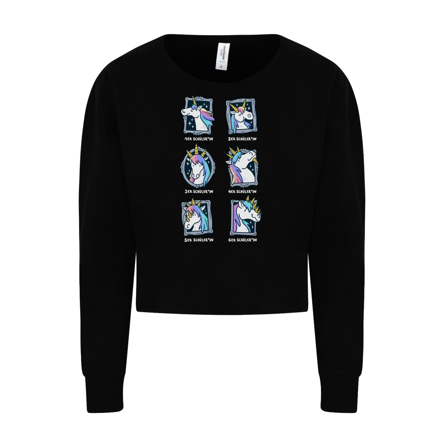 Womans Cropped Sweat - Einhorn Noten