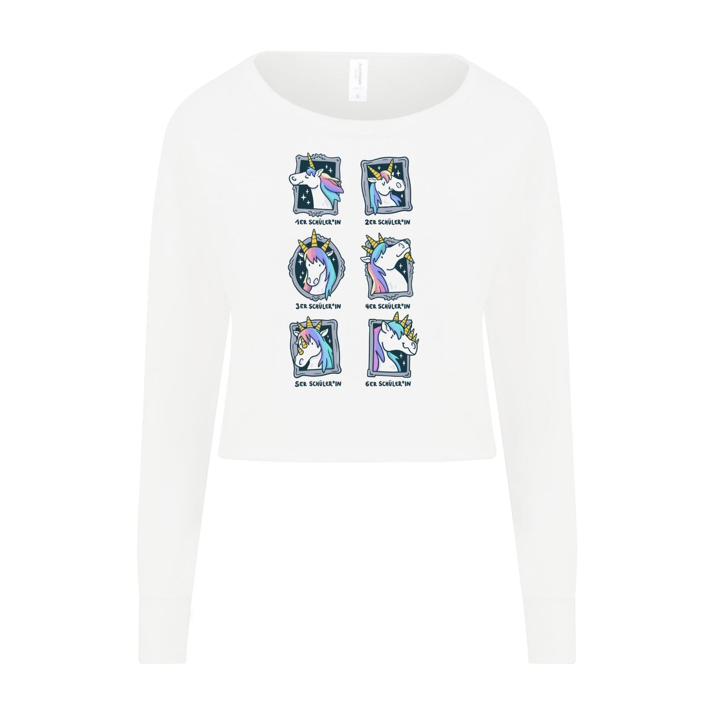 Womans Cropped Sweat - Einhorn Noten