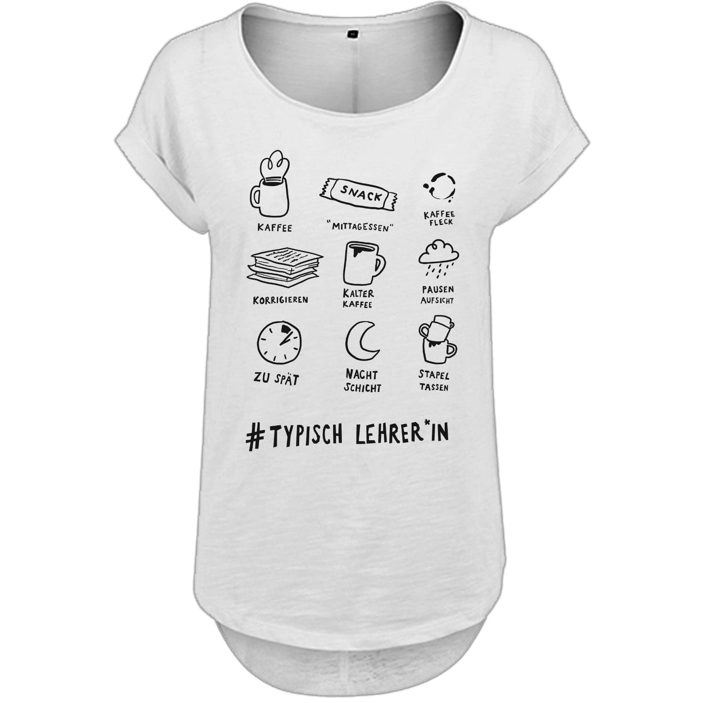 T-shirt long flammé pour femme - Typical Teacher