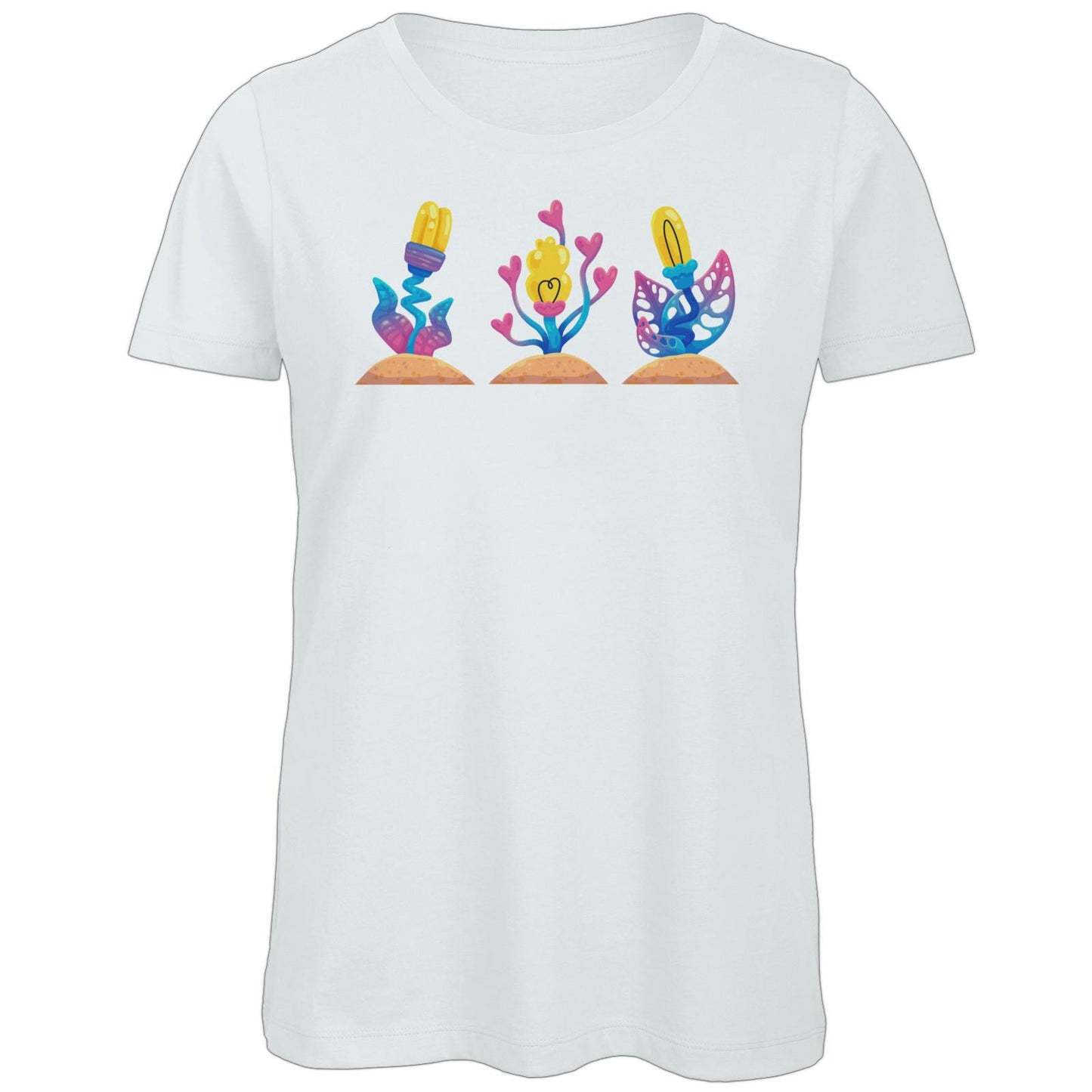 T-shirt bio ajusté - Fleurs roses