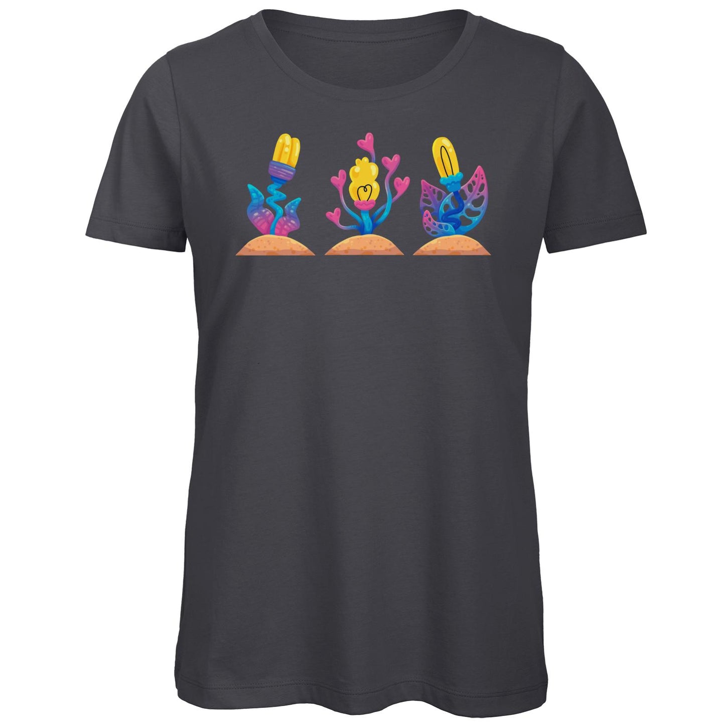 T-shirt bio ajusté - Fleurs roses
