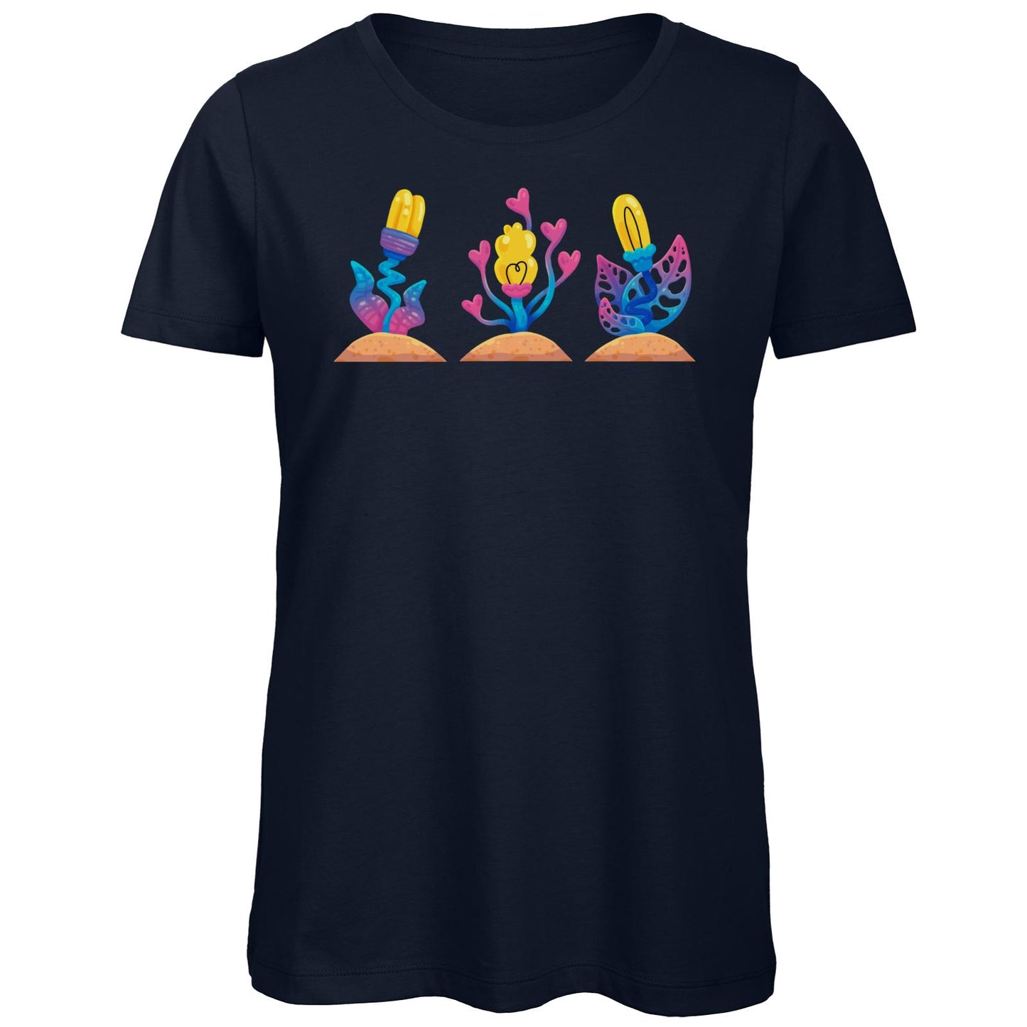 T-shirt bio ajusté - Fleurs roses