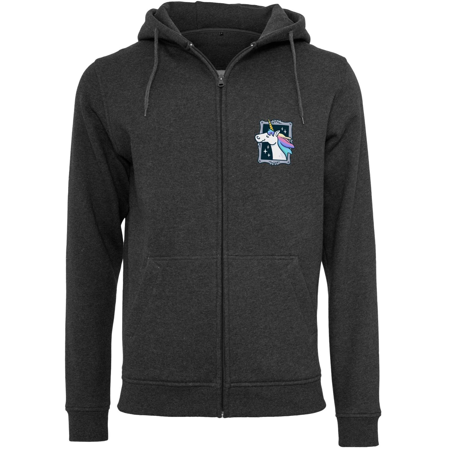 Sweat à capuche zippé épais - Licorne imprimée des deux côtés