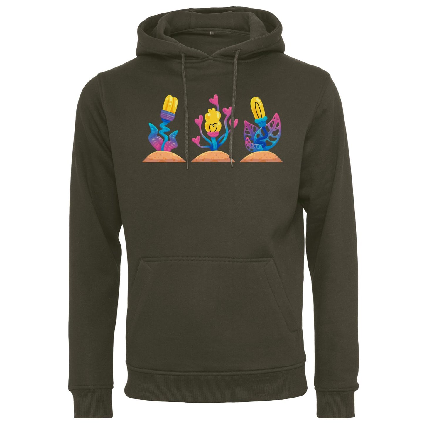 Sweat à capuche épais - Fleurs roses