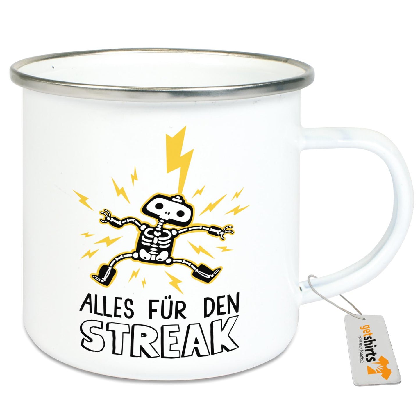 Emaille-Tasse - Alles für den Streak