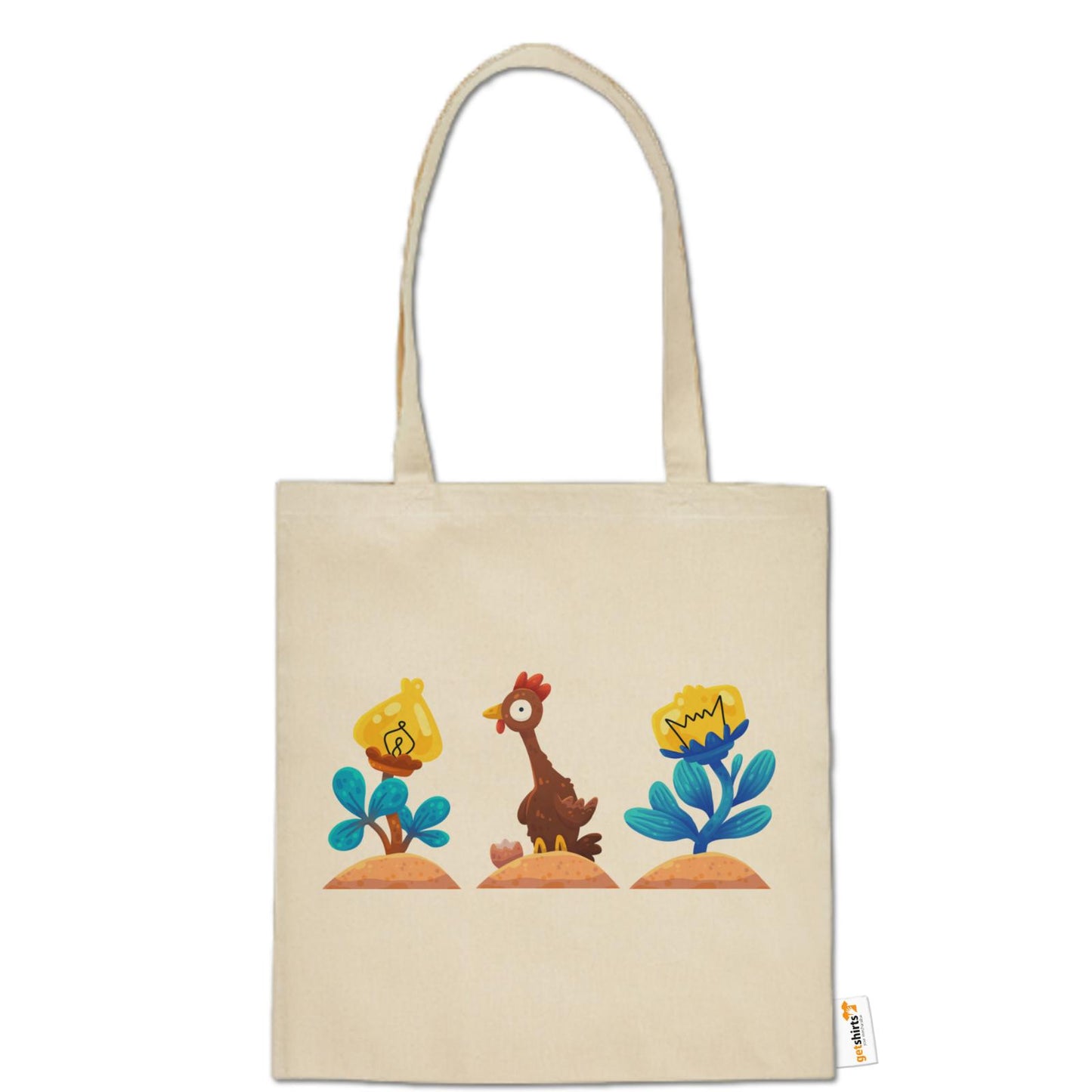 Sac en coton - Poulet Fleuri