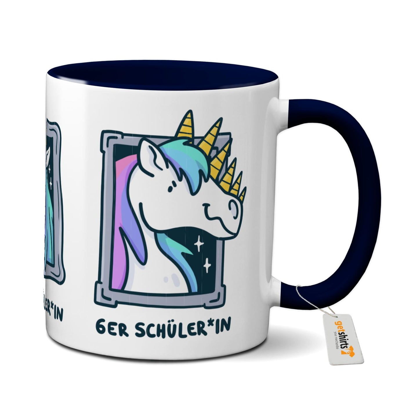 Tasse farbig - Einhorn Noten 4-6