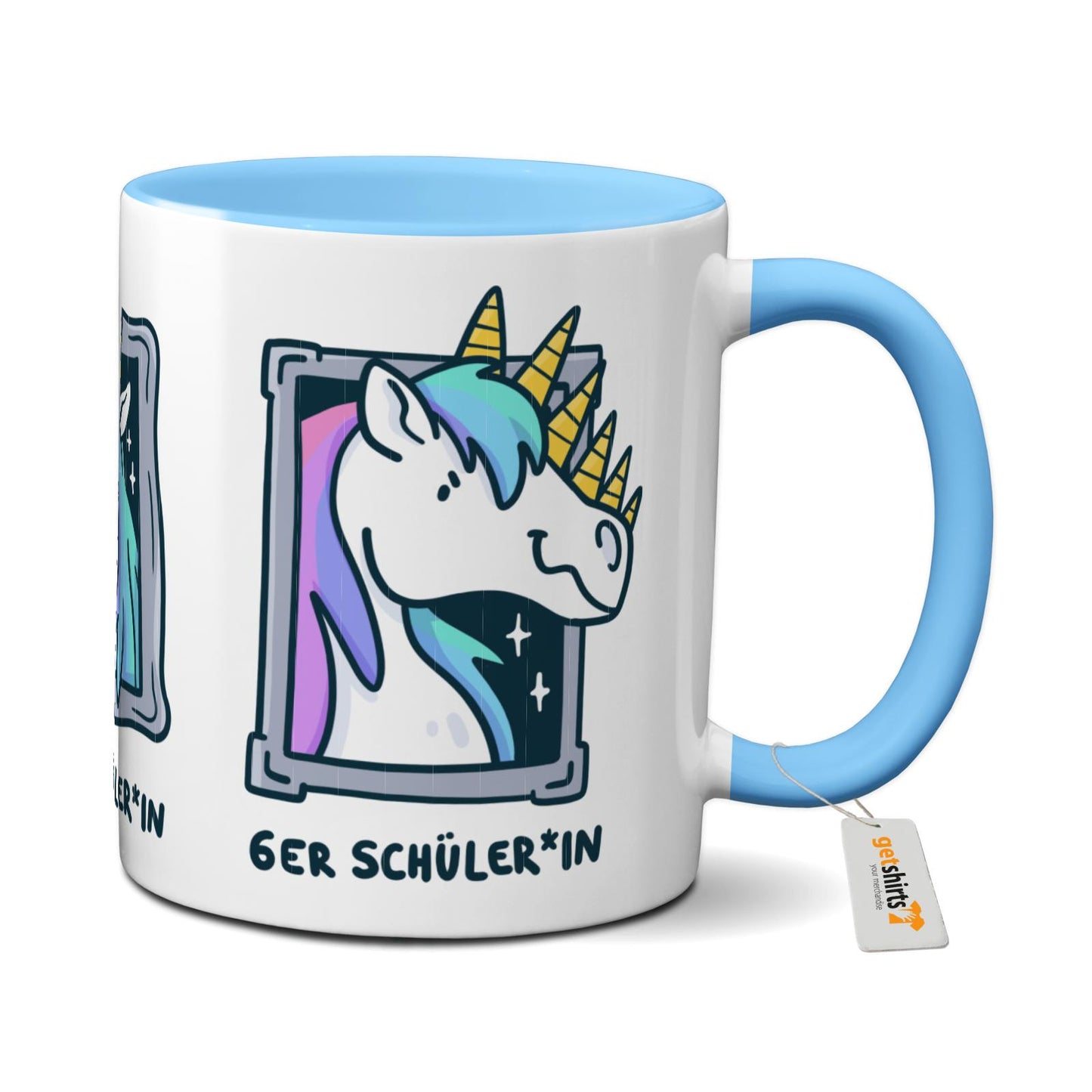 Tasse farbig - Einhorn Noten 4-6