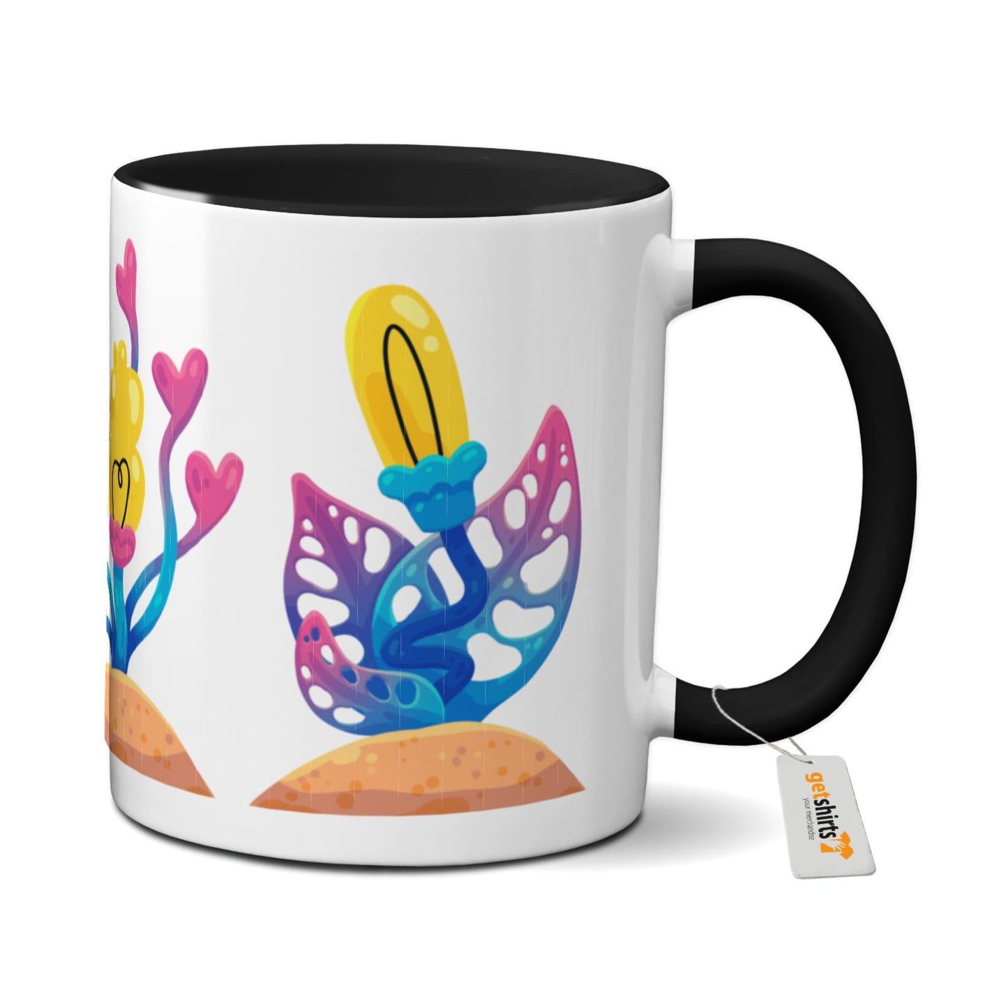 Tasse colorée - Fleurs roses