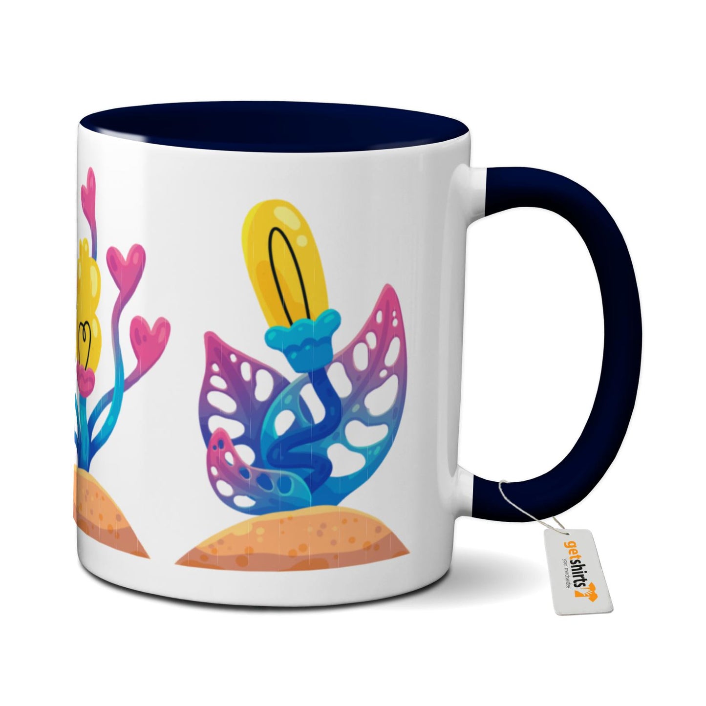 Tasse colorée - Fleurs roses