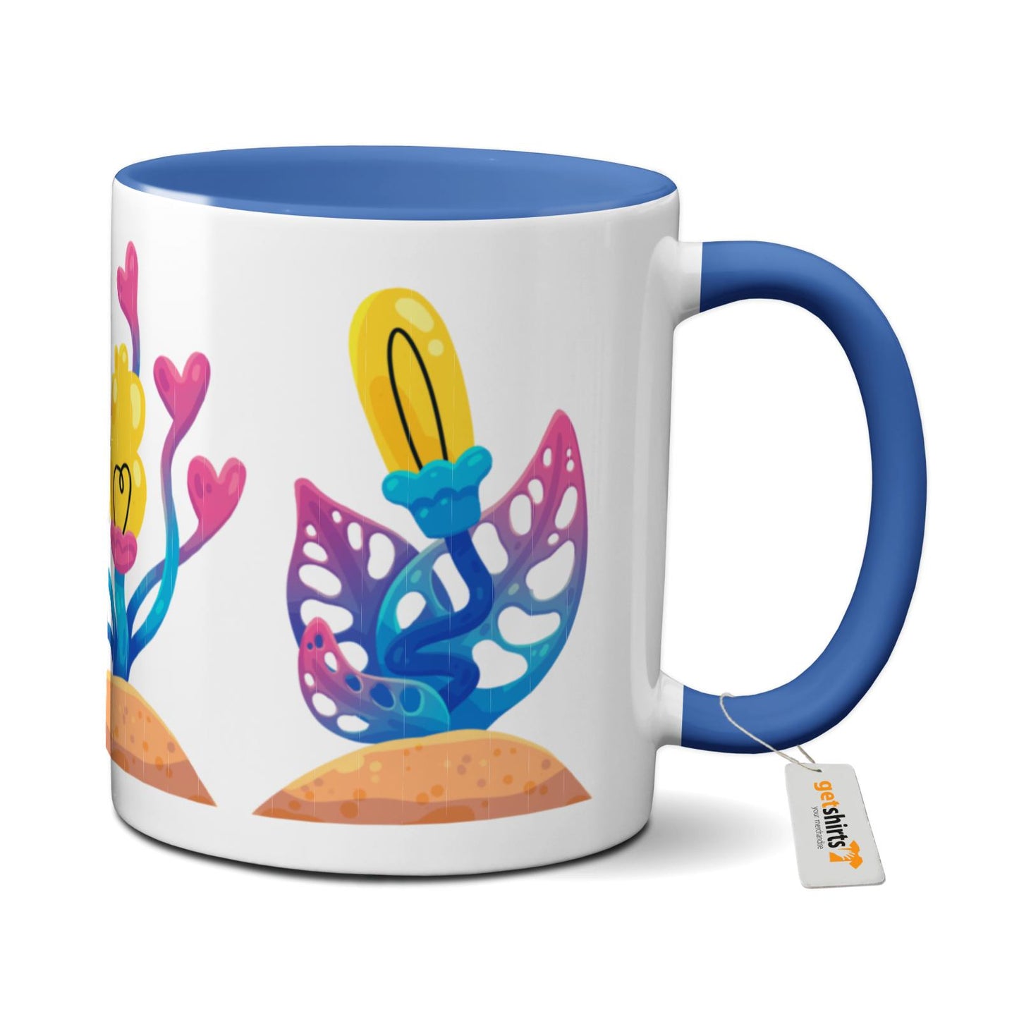 Tasse colorée - Fleurs roses