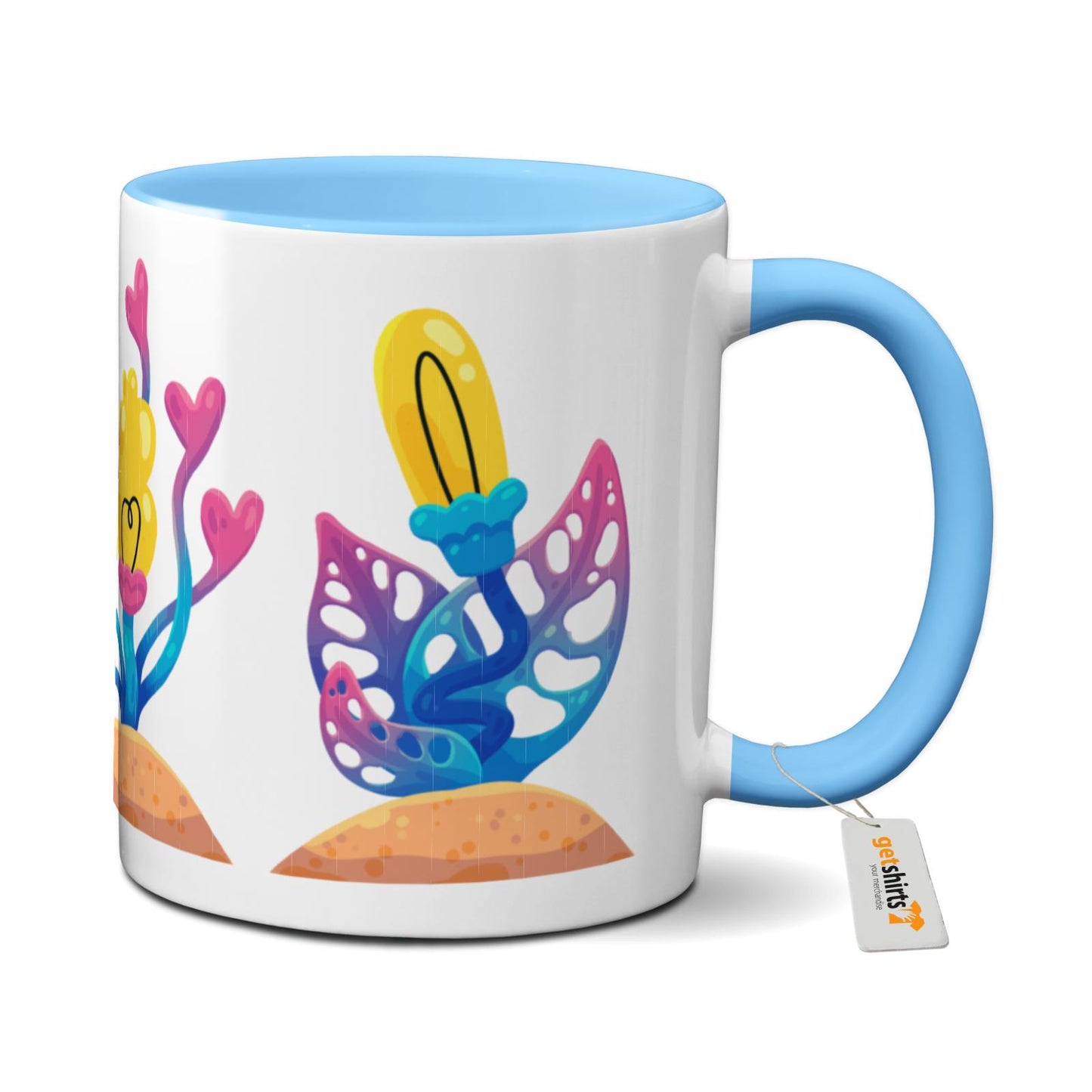 Tasse colorée - Fleurs roses