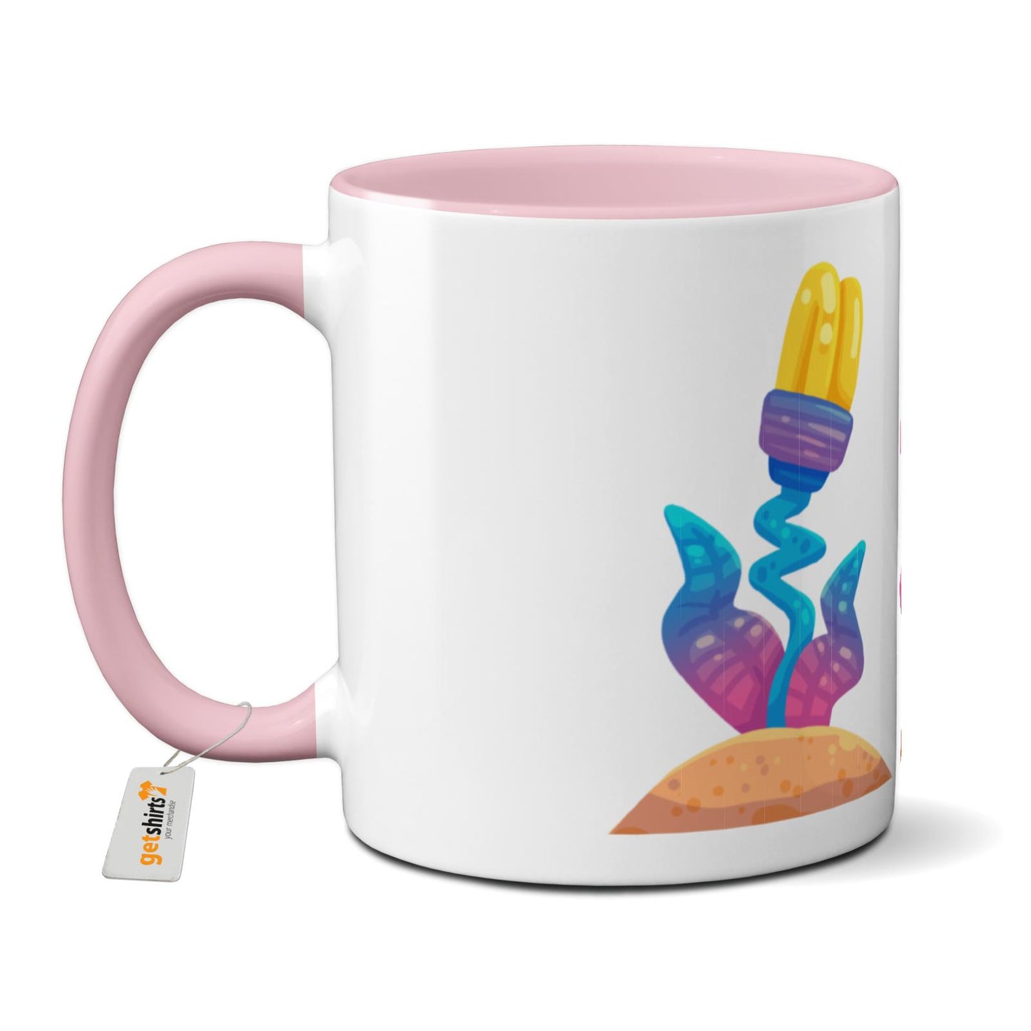 Tasse colorée - Fleurs roses