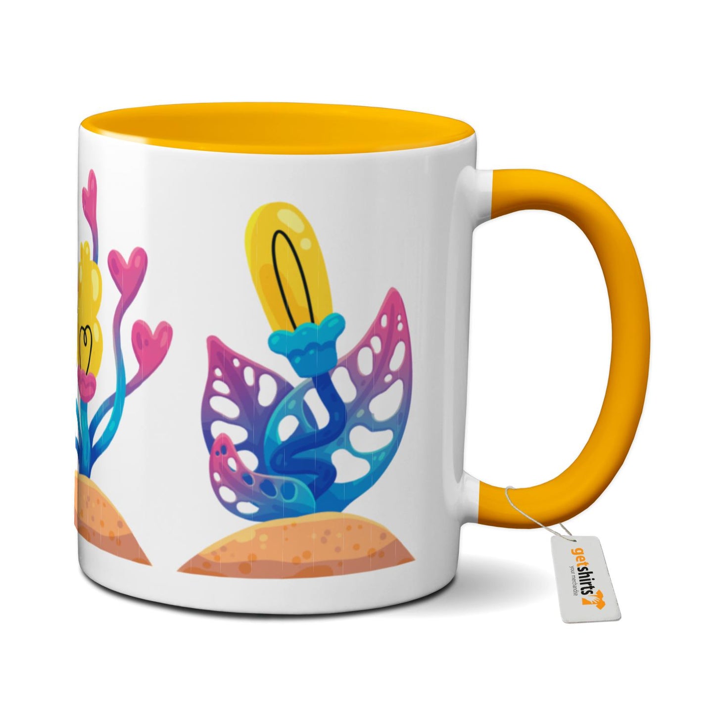 Tasse colorée - Fleurs roses