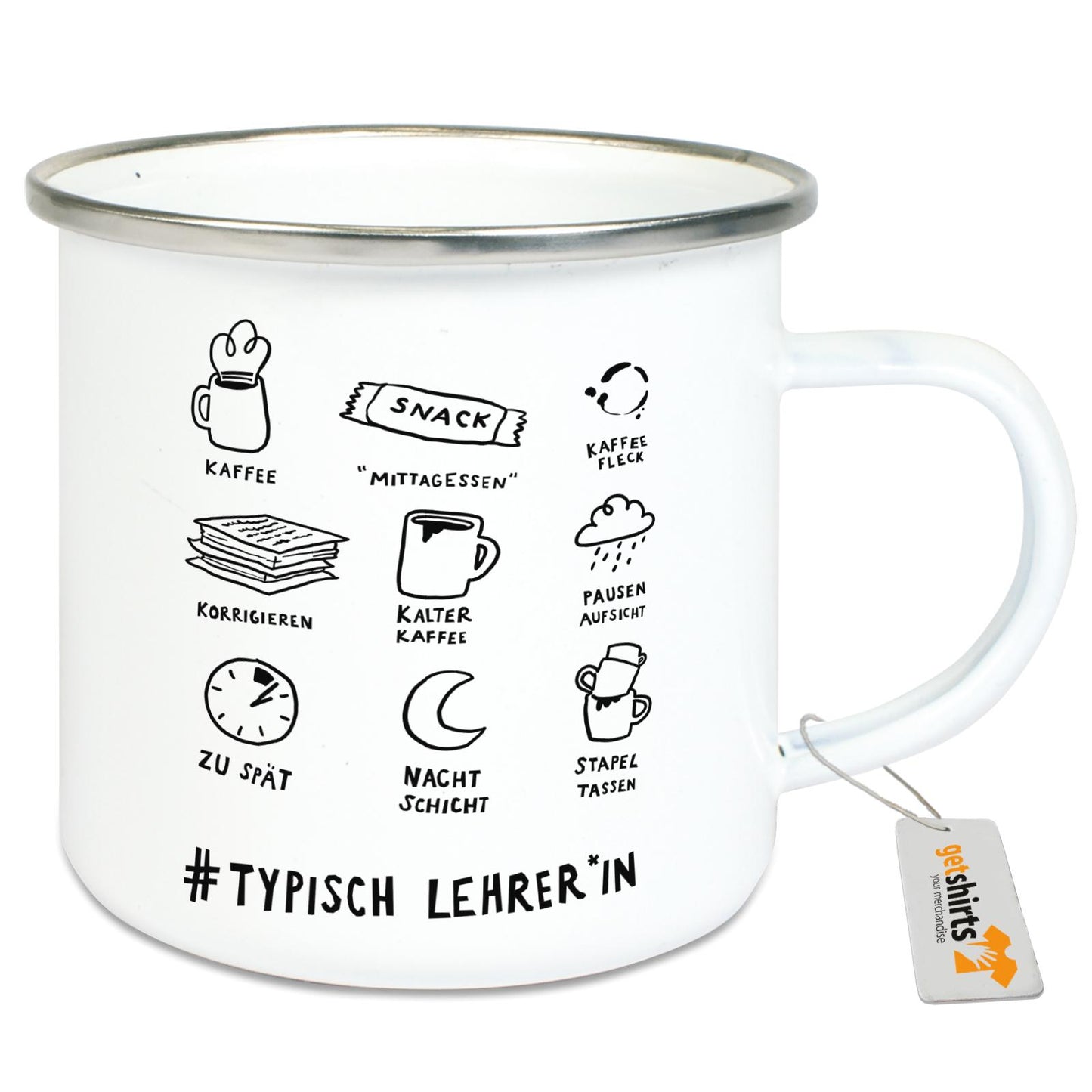 Tasse en émail - Professeur typique