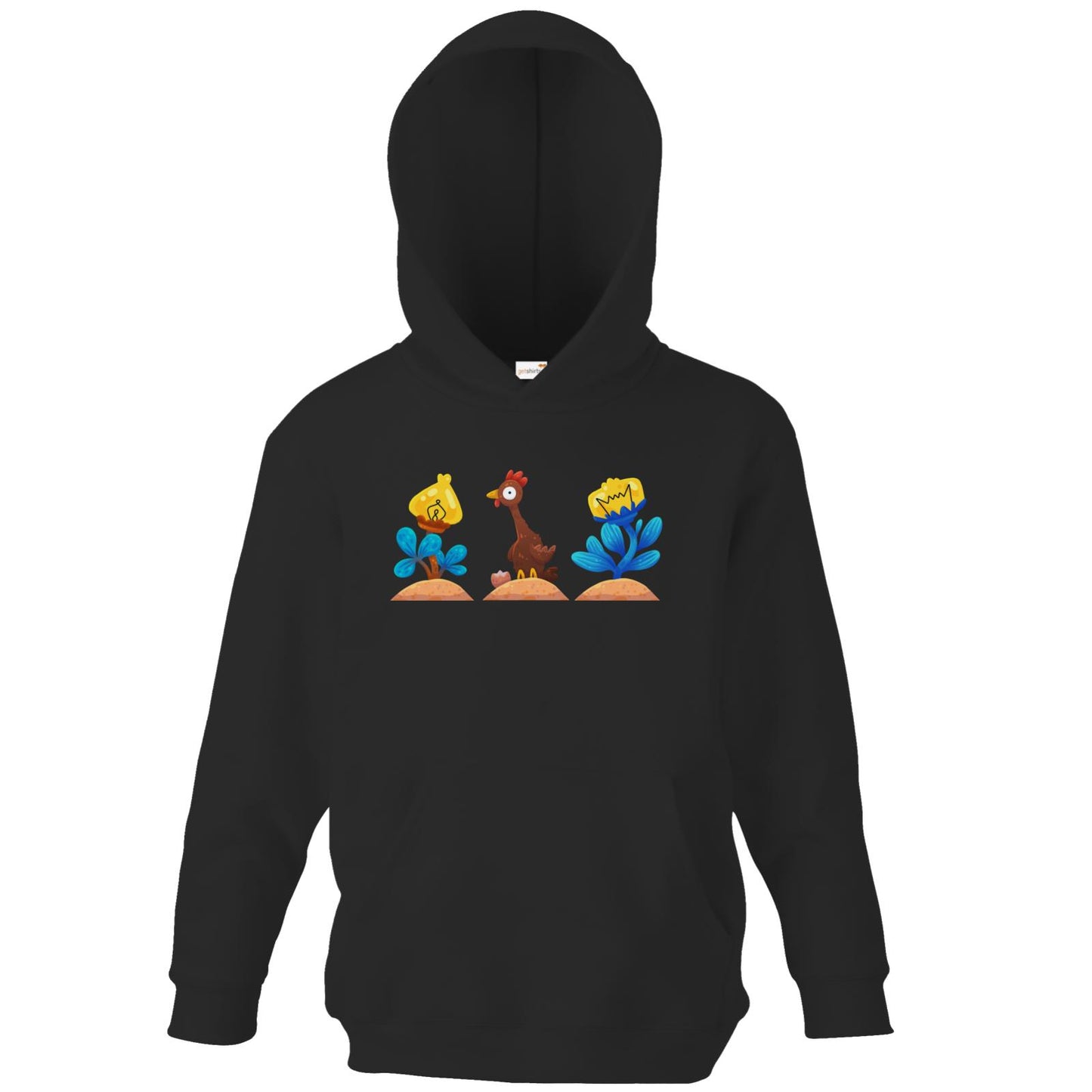 Kids Hooded Sweat - Blumen Huhn