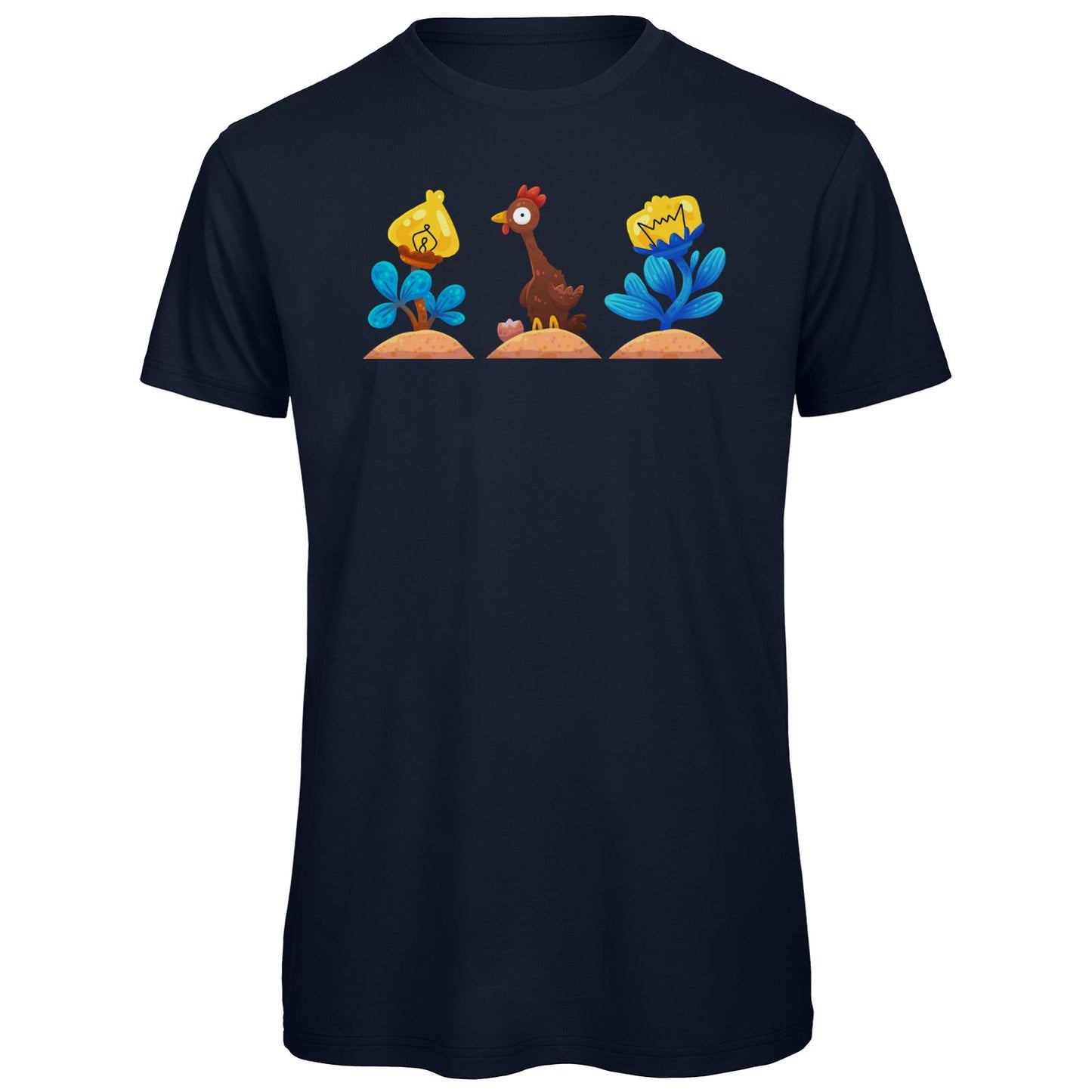 Organic T-Shirt - Blumen Huhn