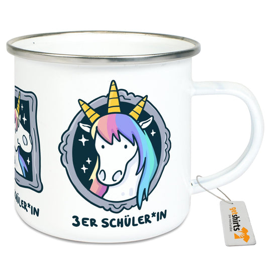 Emaille-Tasse - Einhorn Noten 1-3