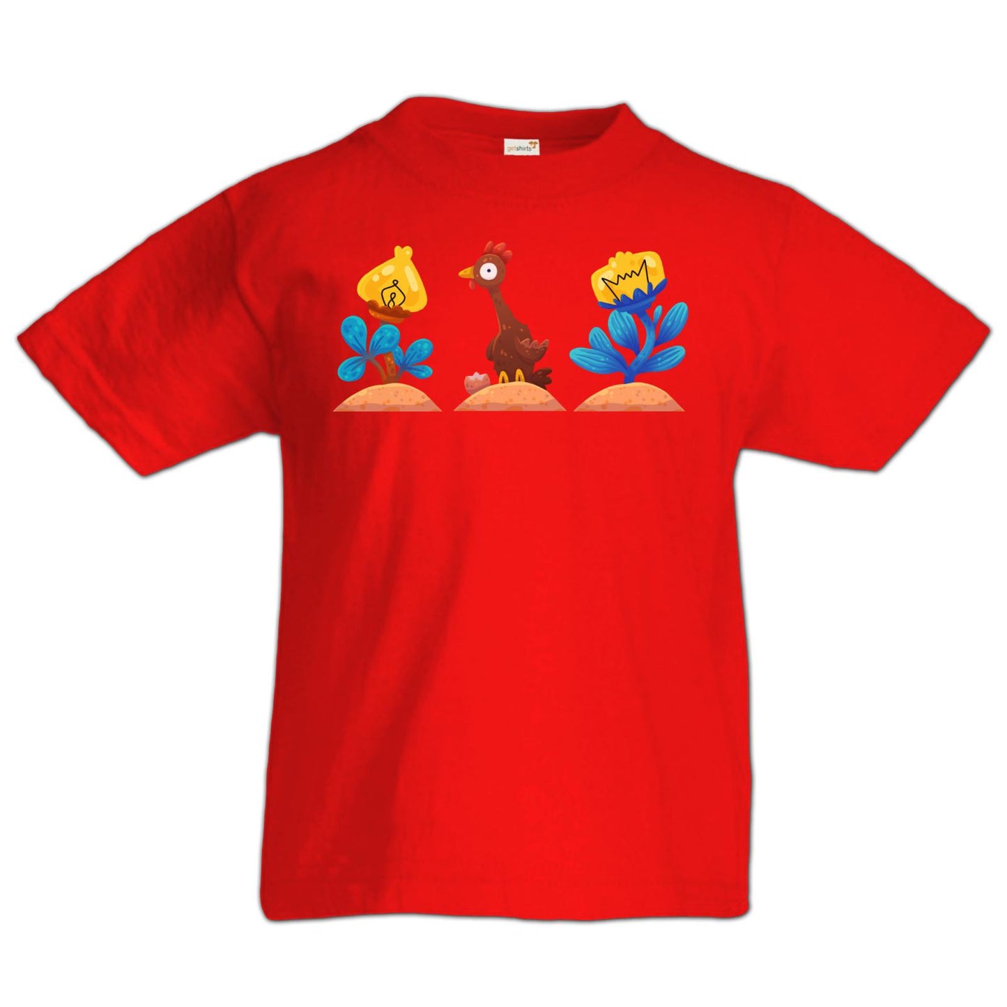 Kids T-Shirt - Blumen Huhn