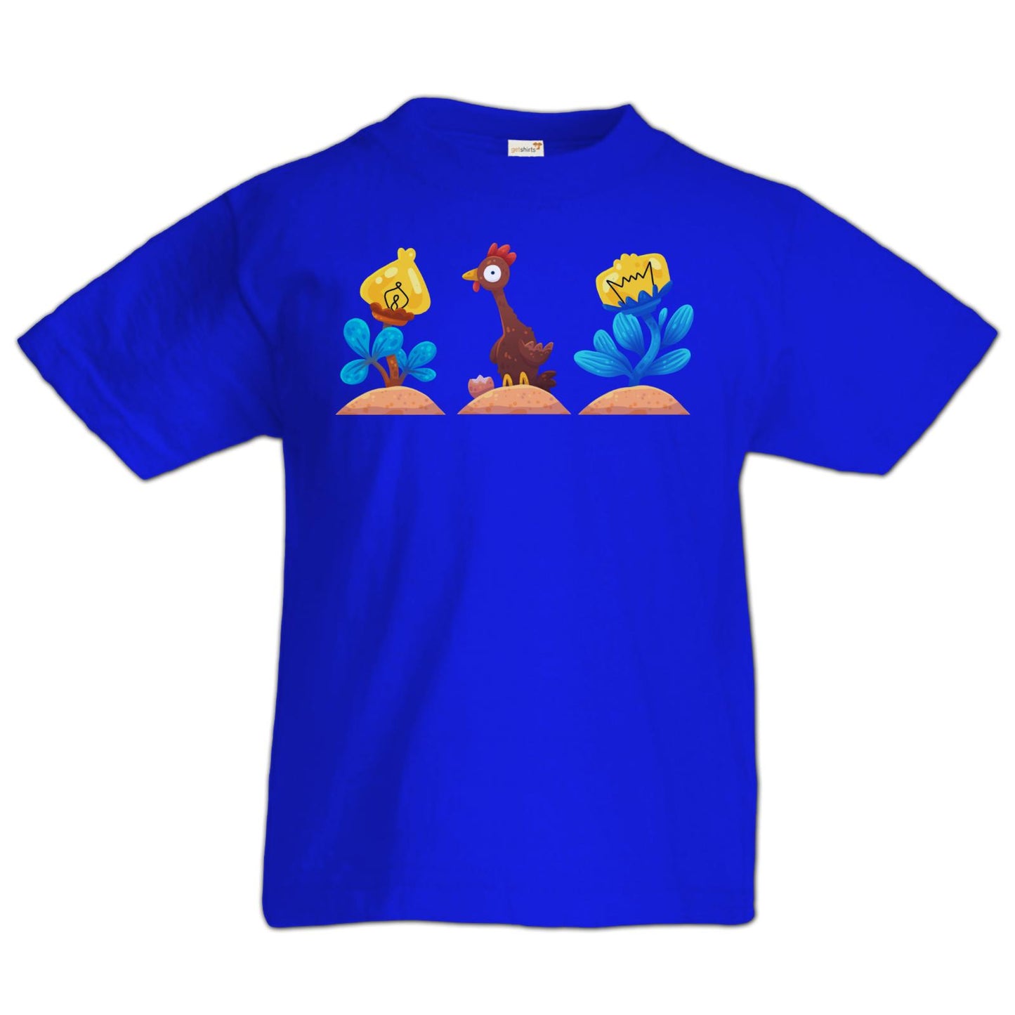 Kids T-Shirt - Blumen Huhn