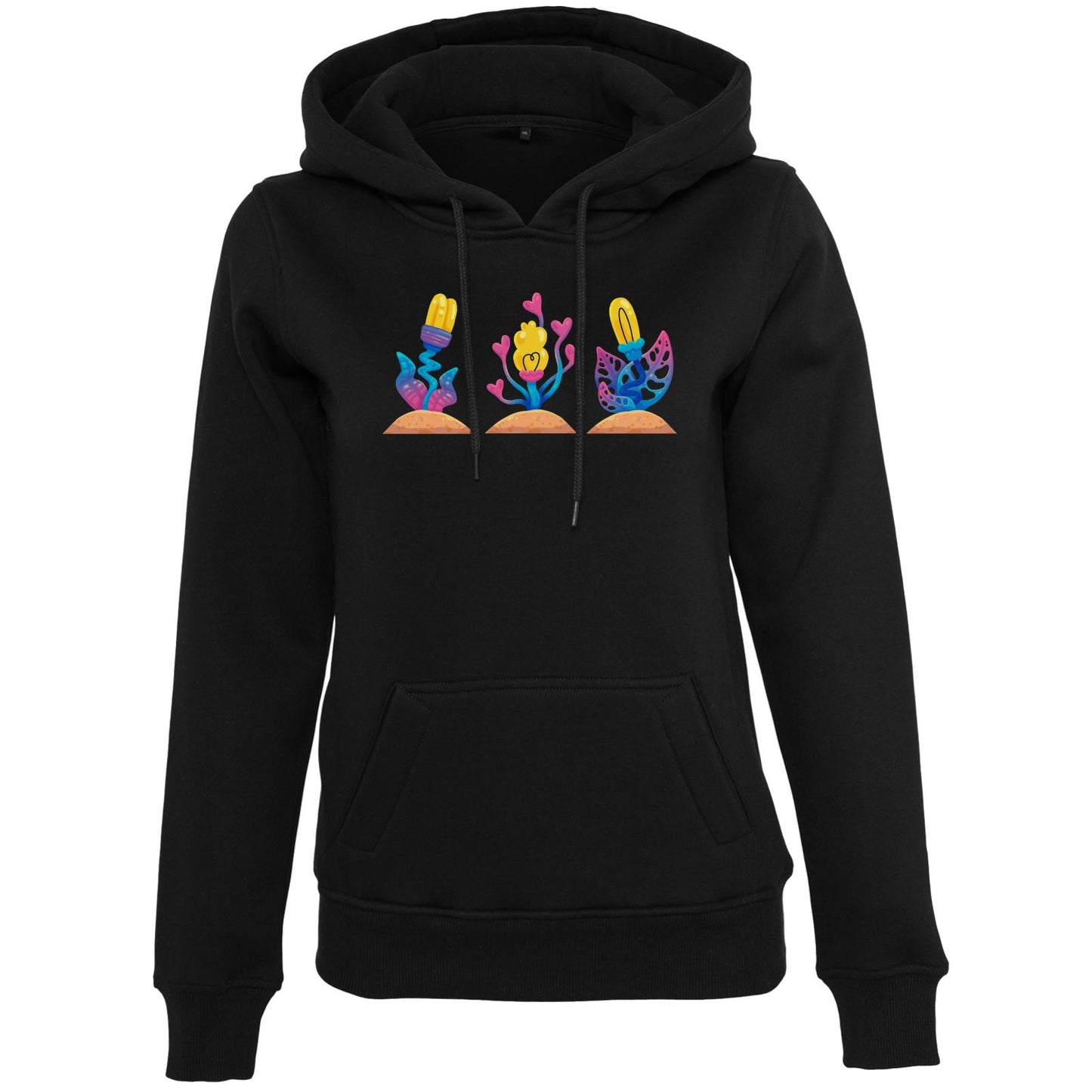 Womens Heavy Hoody - Rosa Blumen