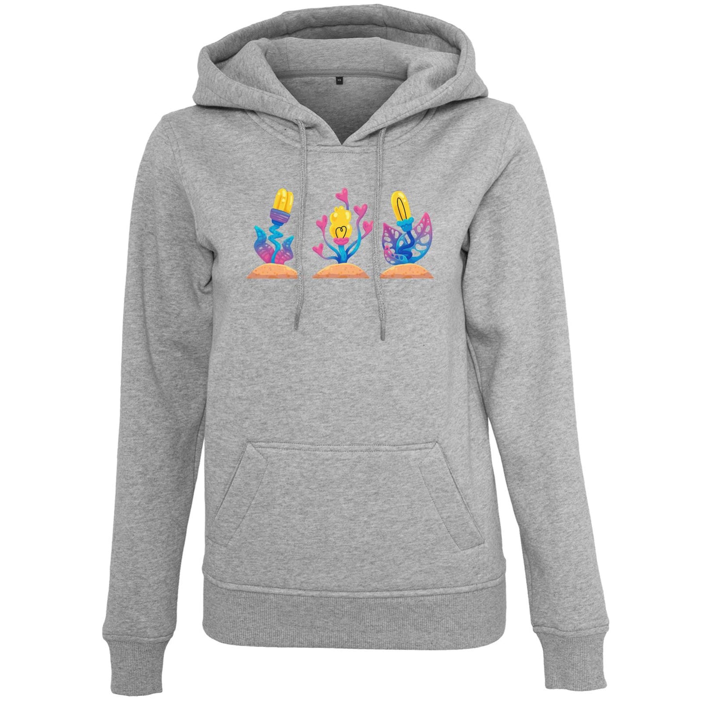 Womens Heavy Hoody - Rosa Blumen