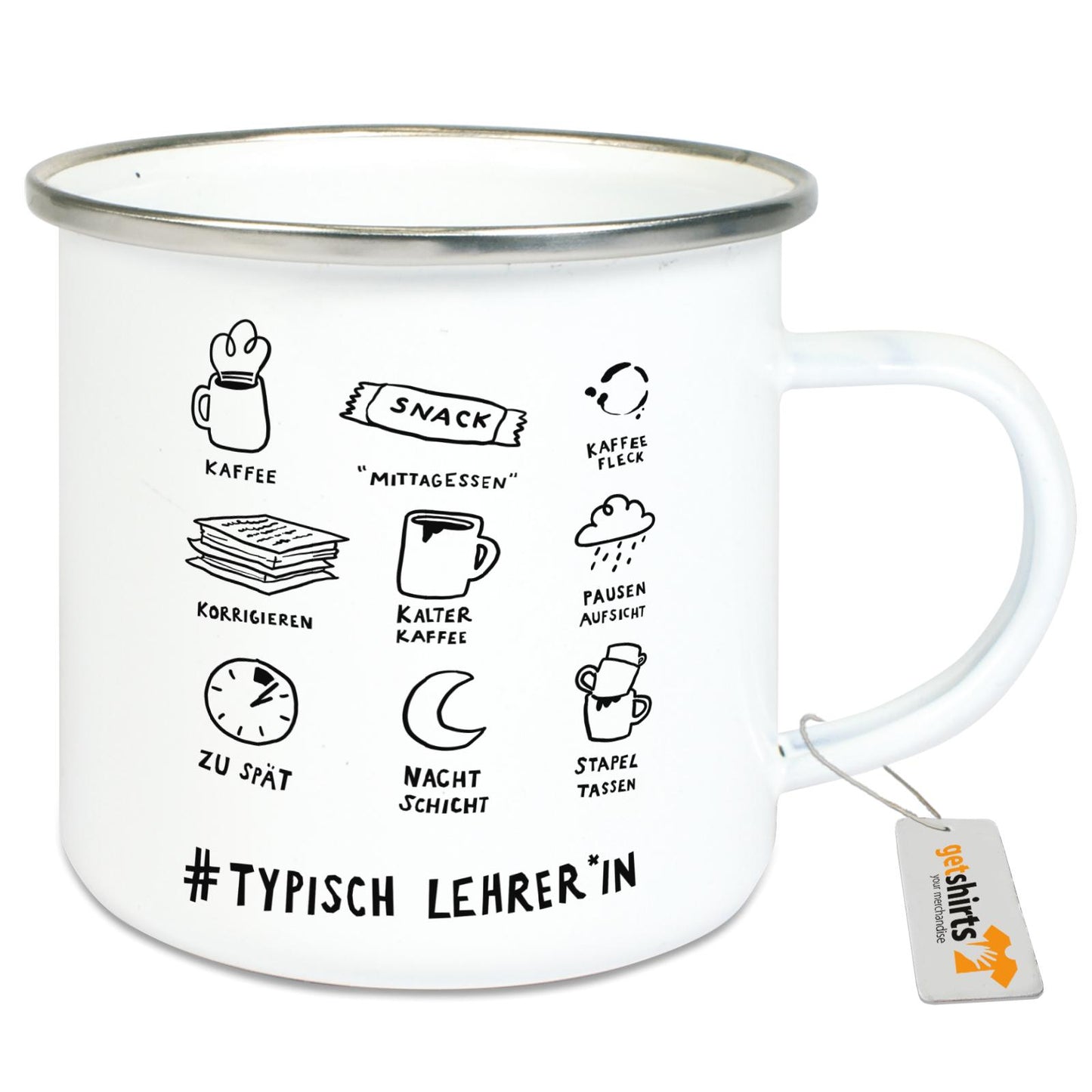 Emaille-Tasse - Typisch Lehrer*in